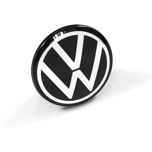 4x Cache Moyeu Volkswagen 5H0601171 Jante Centre De Roue VW 66mm noir et chromé Neuf