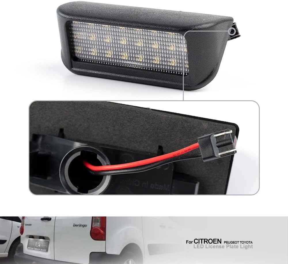 Éclairage LED Plaque d'Immatriculation - Citroën, Peugeot, Opel, Toyota