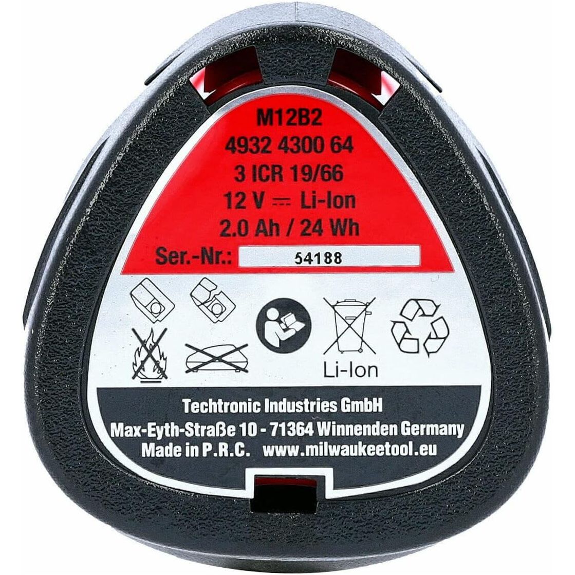 Batterie 12 Volts 2Ah Red Lithium-Ion M12 multifonctions M12B2