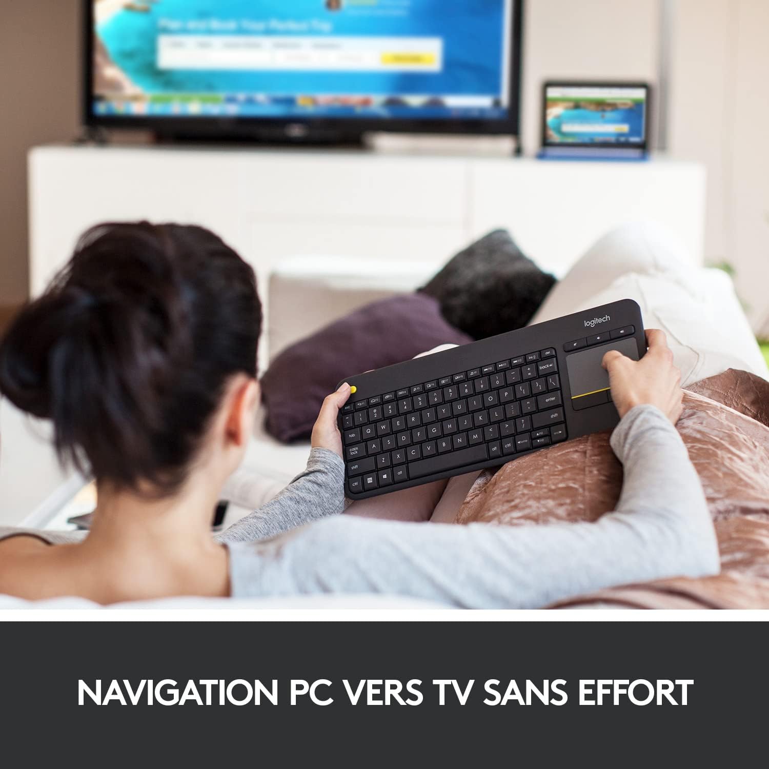 Clavier sans fil Logitech K400 Plus Noir