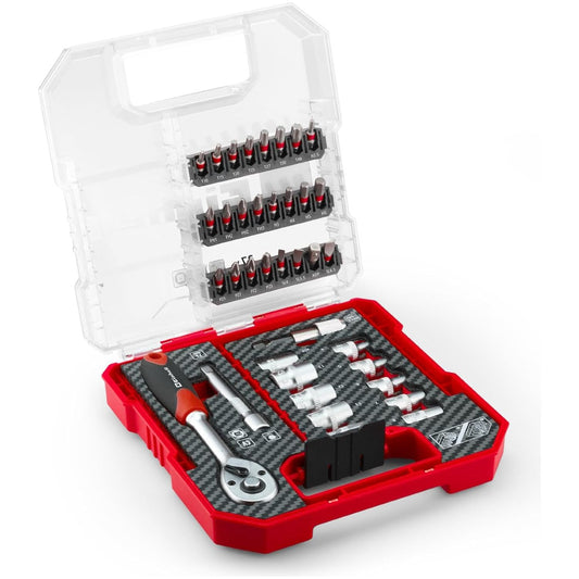 Coffret L Mixte Embouts Et Douilles Clé a cliquet 37 Pcs EINHELL