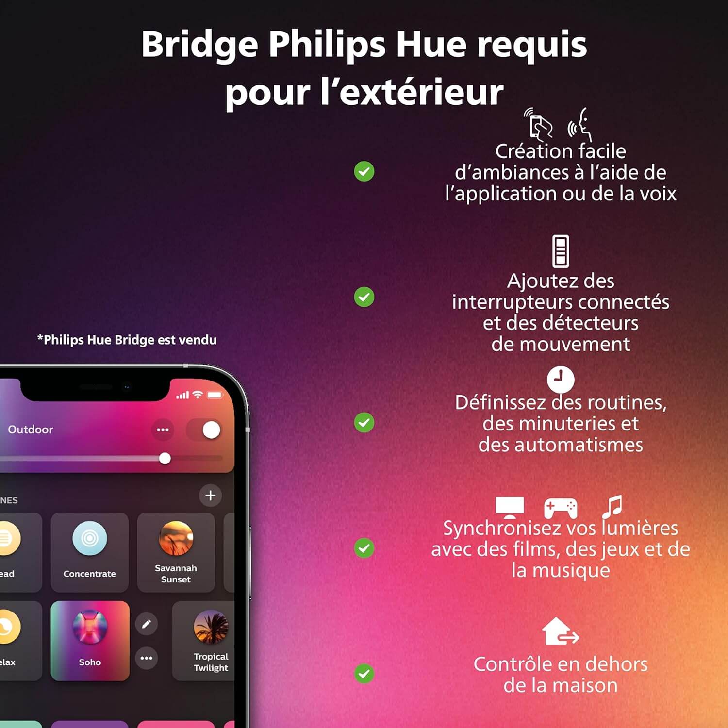 Philips Hue White & Color Ambiance LILY Kit 3 Spots 8W