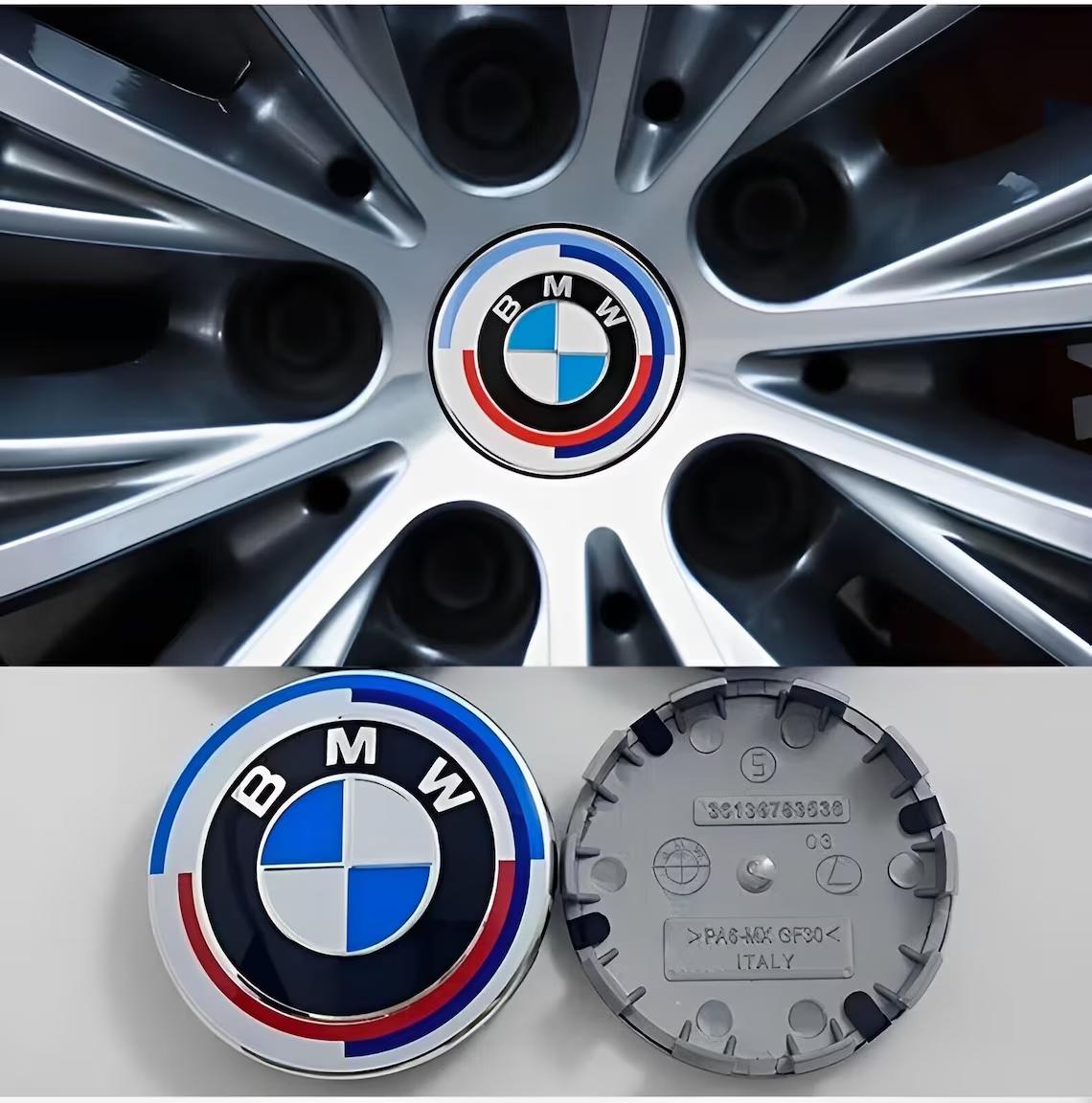 4x Centre Roue BMW Édition 50e Anniversaire 56mm Cache Moyeu Jante Auto à Clipser