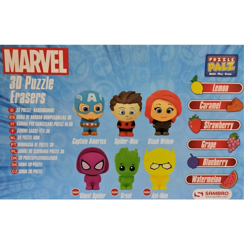 6 Mini Figurines Gomme Super Héros Marvel 3D Puzzle Erasers