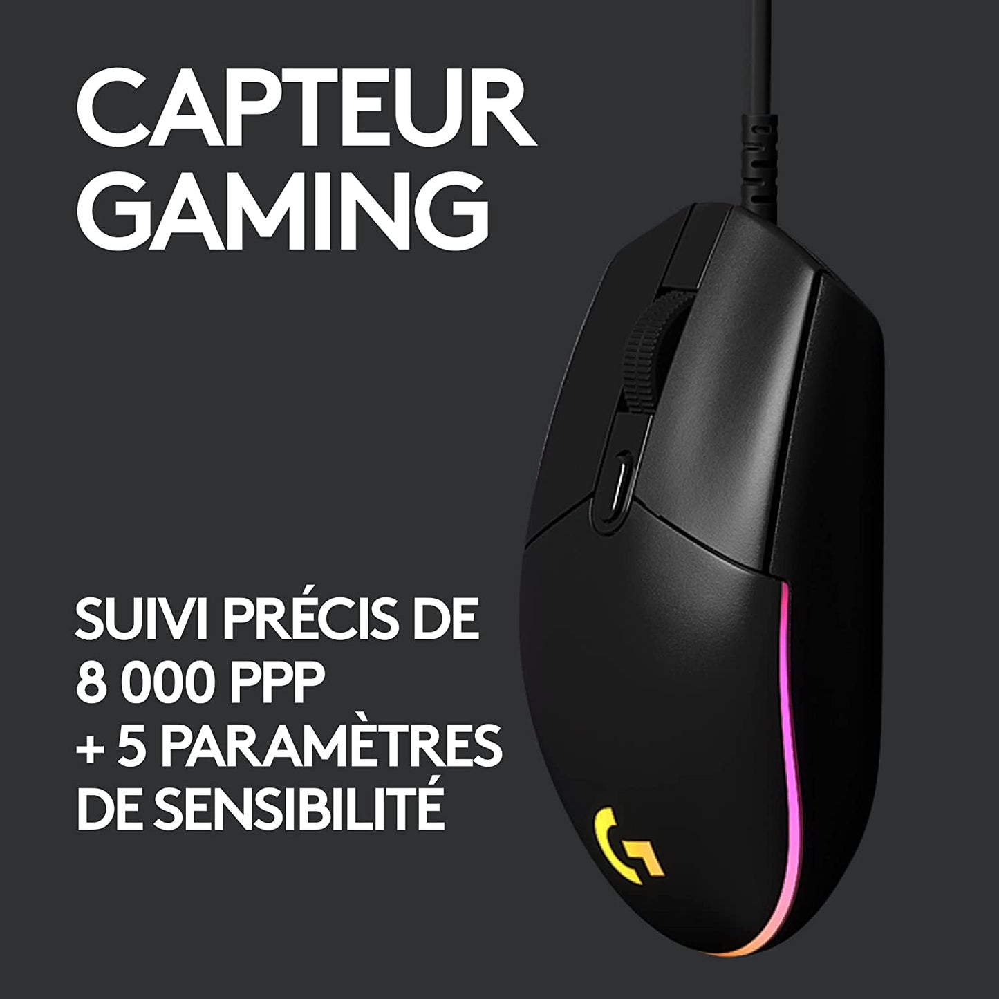 Souris Gaming filaire Logitech G203 LIGHTSYNC