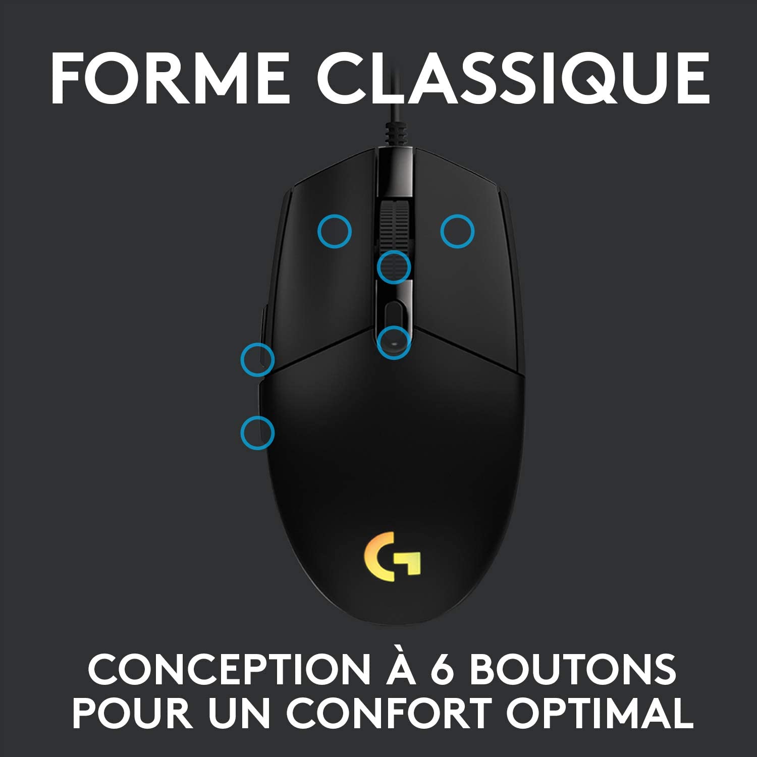 Souris Gaming filaire Logitech G203 LIGHTSYNC