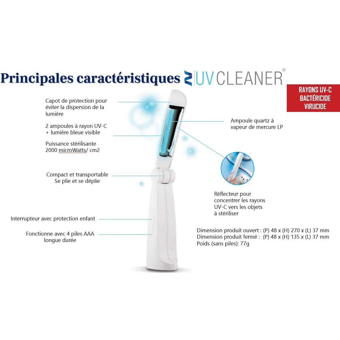 Lampe stérilisante UV Cleaner