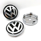 4x Cache Moyeu Volkswagen Jante Centre De Roue enjoliveur VW 60mm noir et chromé Neuf