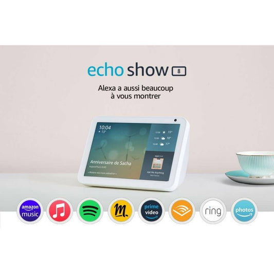 Amazon Echo Show 8 2e generation Blanc Assistant vocal