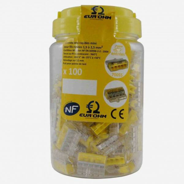 Borne de connexion pour fils électriques rigide eurohm NF 400v 1,5 2,5 mm2