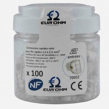 Borne de connexion pour fils électriques rigide eurohm NF 400v 1,5 2,5 mm2