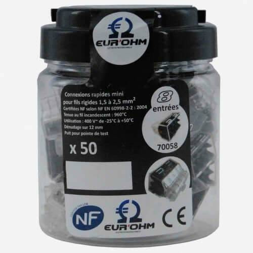 Borne de connexion pour fils électriques rigide eurohm NF 400v 1,5 2,5 mm2