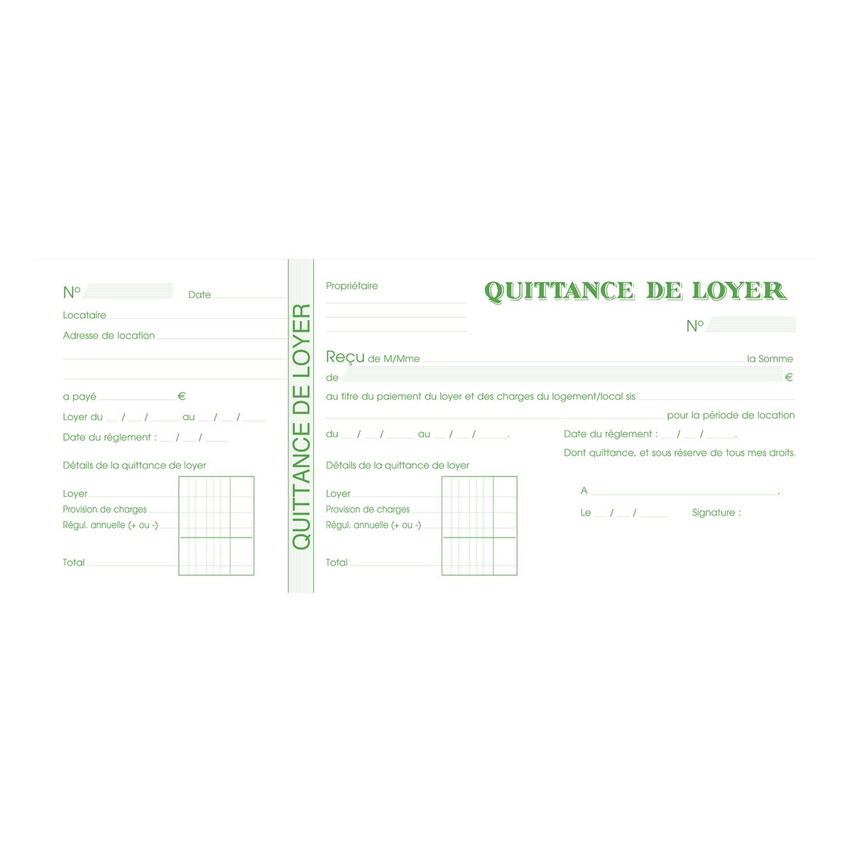 Carnet à souche "quittances de loyer" Exacompta