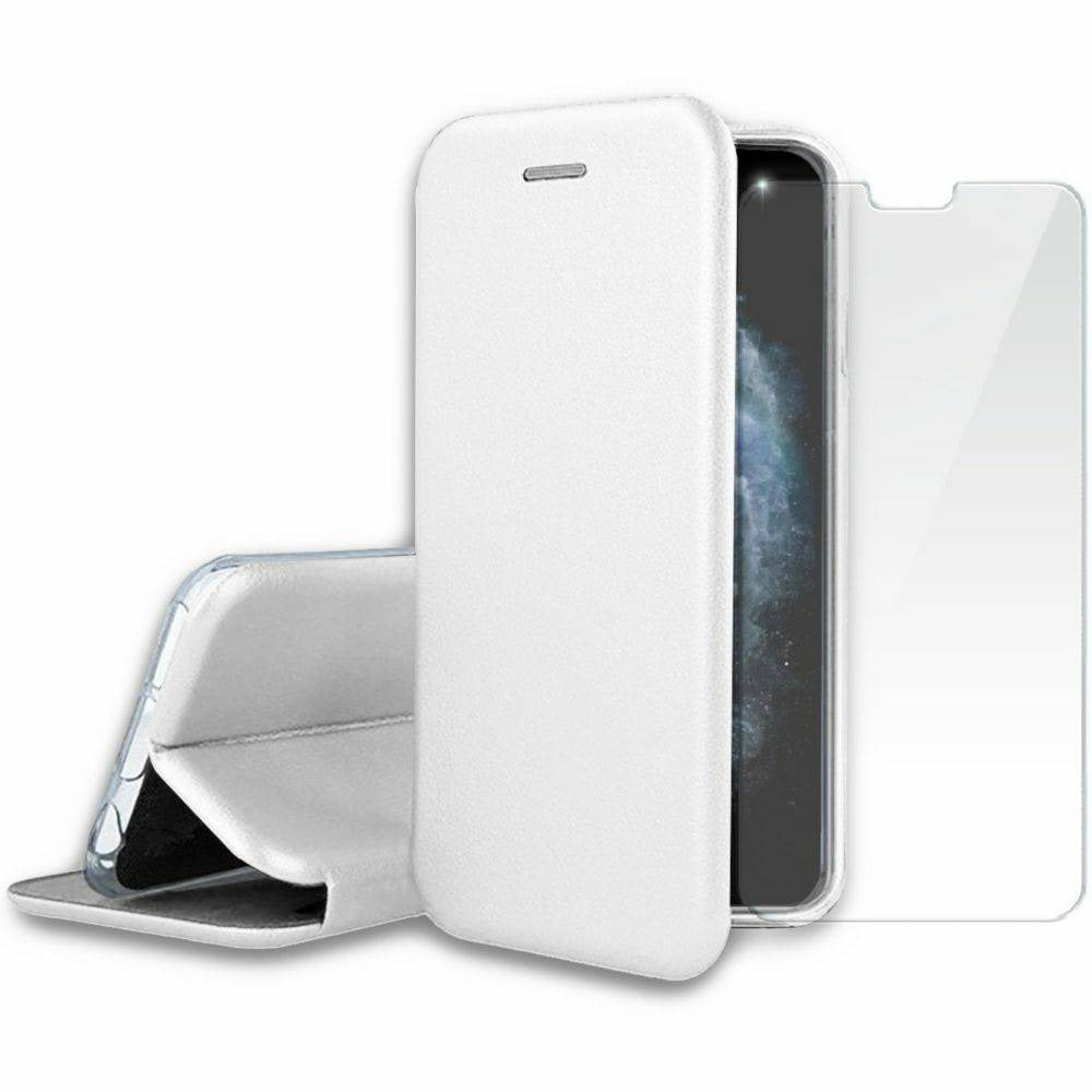 Pack Ibroz iPhone 11 Pro Max Etui cuir blanc