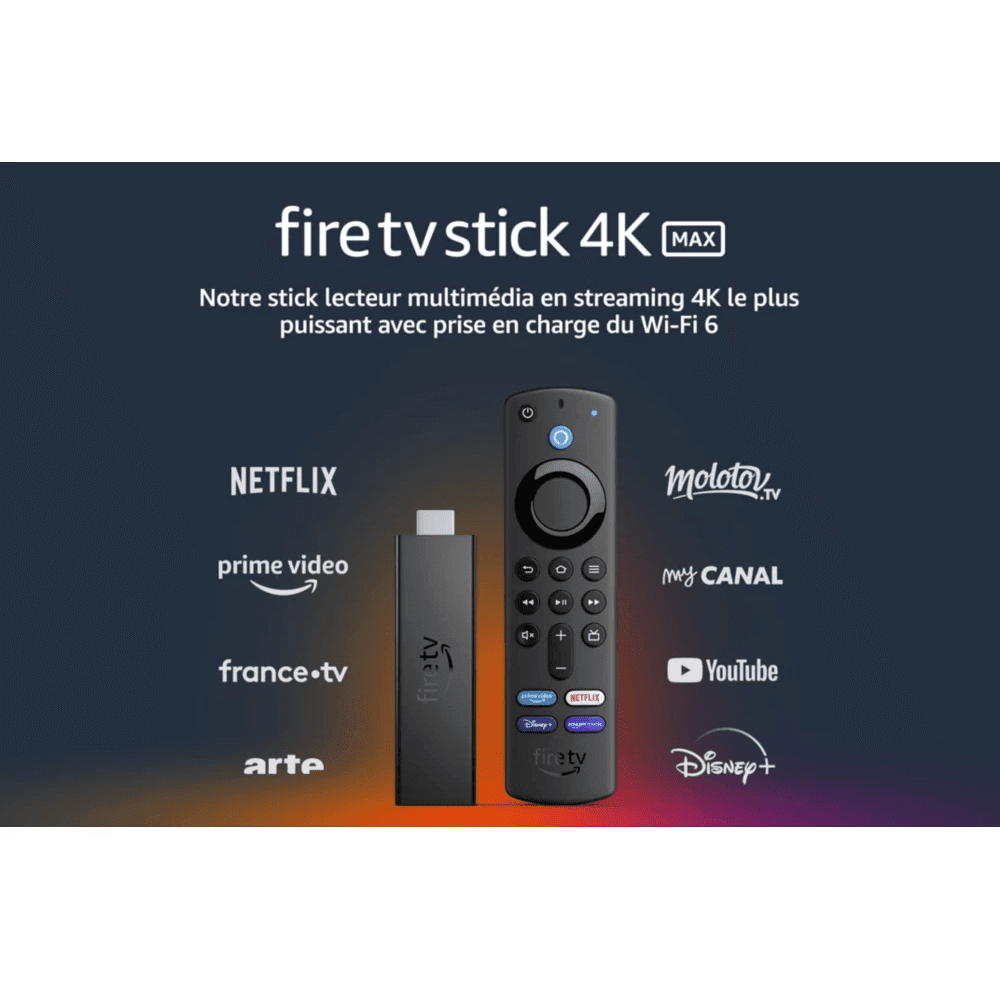 Passerelle multimédia Amazon Fire TV Stick 4K MAX telecommande alexa