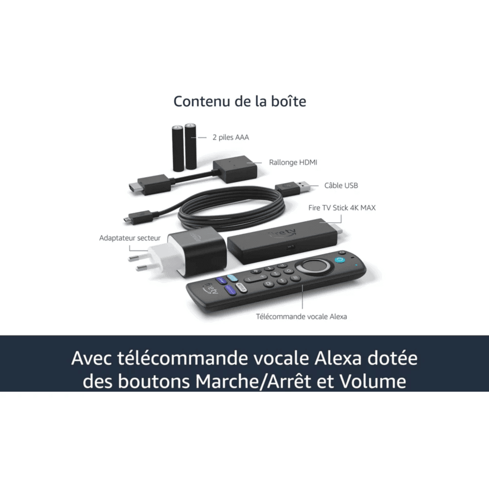 Passerelle multimédia Amazon Fire TV Stick 4K MAX telecommande alexa