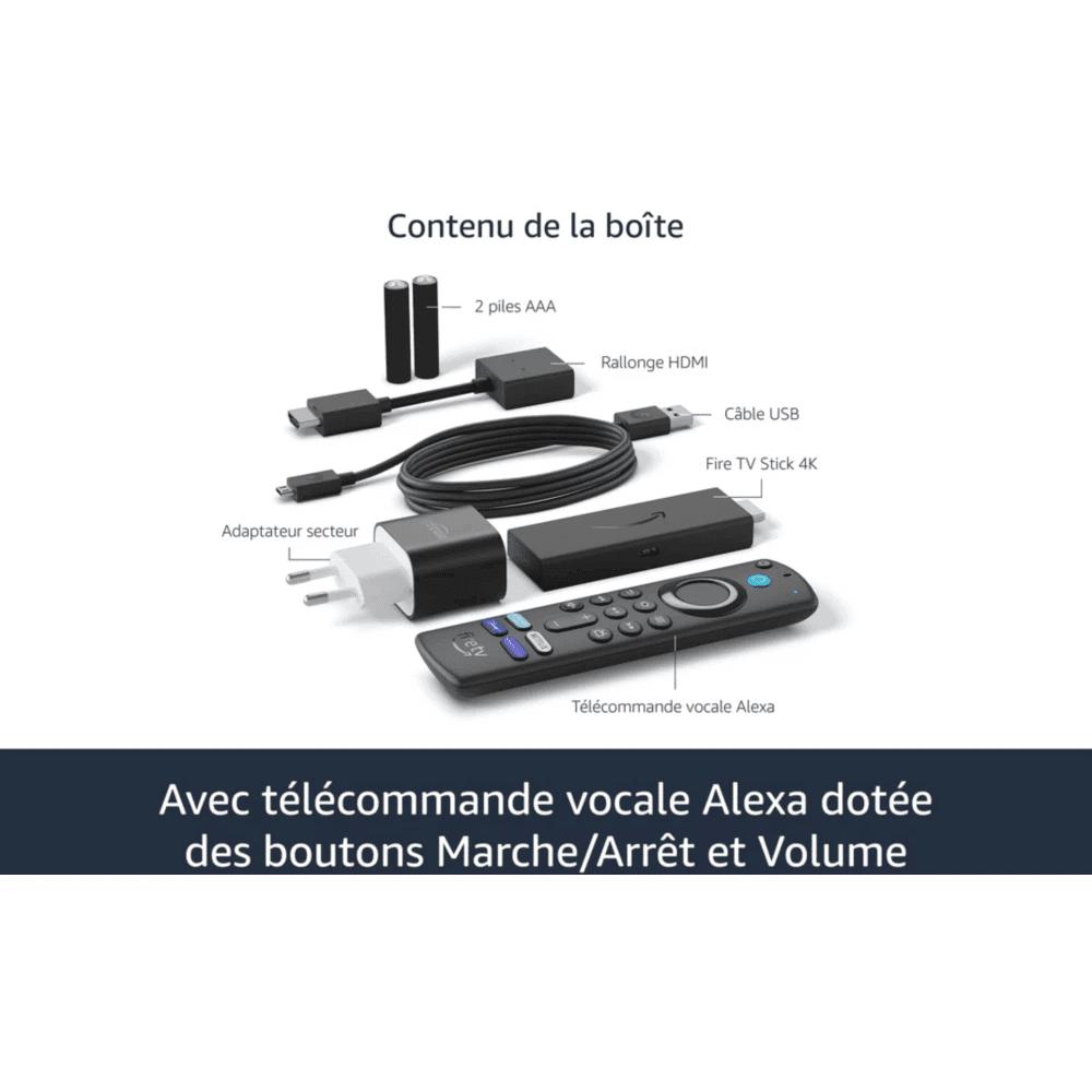 Passerelle multimédia Amazon Fire TV Stick 4K télécommande Alexa