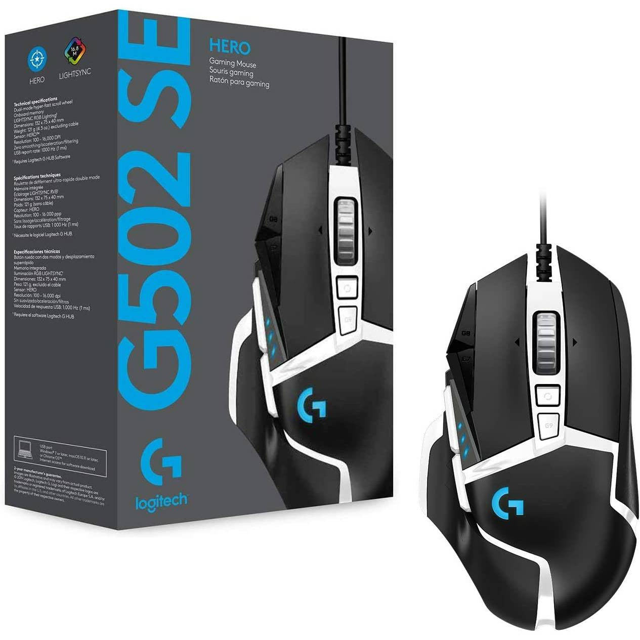 Souris Gaming filaire Logitech G502 Hero SE Noir