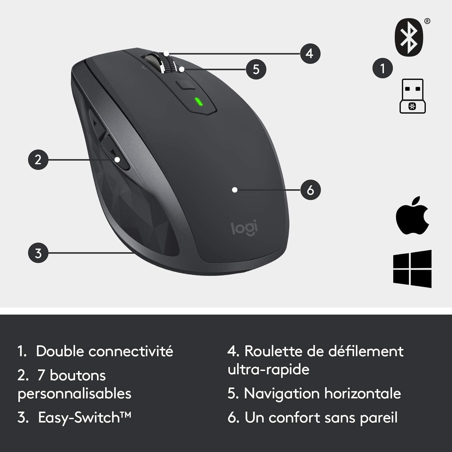 Souris LOGITECH SANS FIL MX ANYWHERE 2S